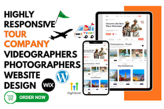 design tour company website dj services videographers photographers website