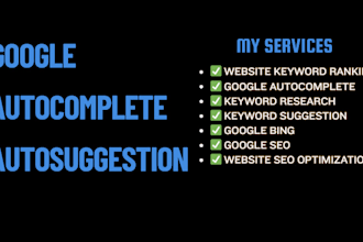 do google autocomplete for keyword, autosuggestion bing for website ranking