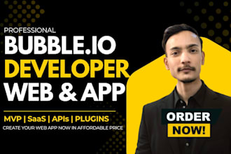 develop bubble io no code web app with API integration and automation