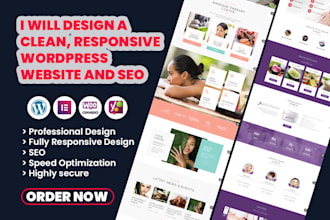 design a clean, responsive wordpress website and SEO
