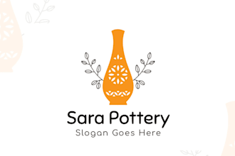 do pottery studio, handmade craft shop, or ceramic art business clay logo