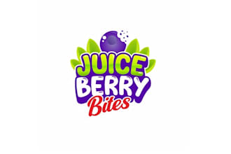 design juicy berry bites blast flavors logo