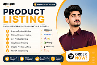 list products on amazon, walmart, ebay, shopify tiktok shop