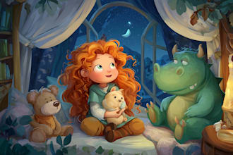 make children book cover illustration and kids book
