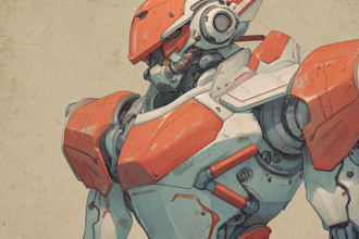 draw amazing character mecha robot illustration