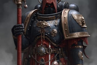 paint warhammer 40k, space marine portrait art