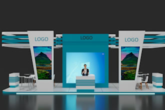 do 3d kiosk design, exhibition booth, trade booth, booth stand design