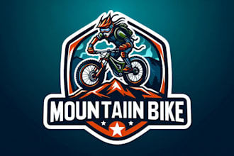 make mountain bike logo with t shirt and any file format