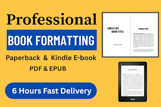 format book for ebook and paperback formatting for amazon KDP