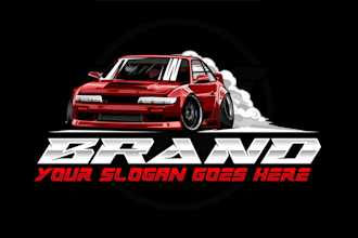 draw car , automotive , auto mobile , car drift logo
