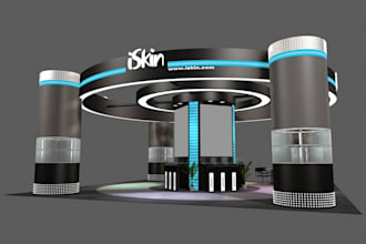 create 3d kiosk design, exhibition booth, trade booth, booth stand design