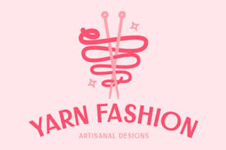 provide modern logo about handmade, crochet, knitting, needles, sewing and craft