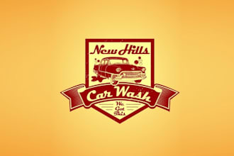 design beautiful classic car wash logo