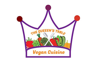 design artwork classic vegan restaurant logo