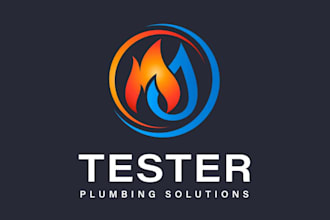 design hvac oil gas plumbing energy industrial business logo