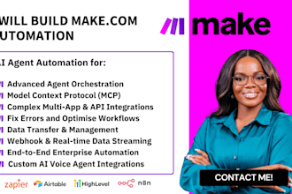 setup, fix make com, be your expert and build scenarios