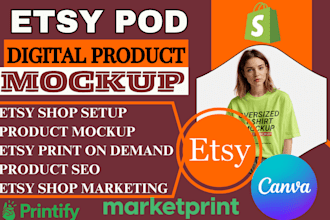 design shopify etsy product mockup setup etsy digital store print on demand
