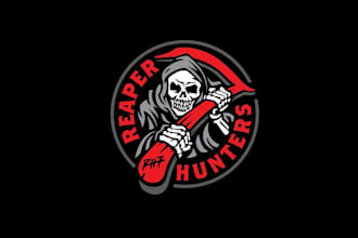 design professional reaper hunters gamer clan logo