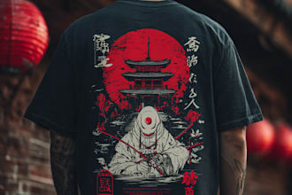 do japanese and anime streetwear design for tshirt