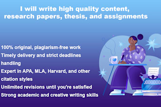 assist with research, editing and formatting of academic content