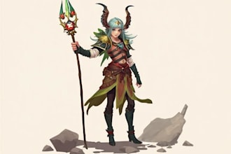 draw a fantasy character ilustration