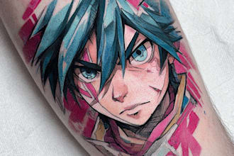 make anime tattoo design