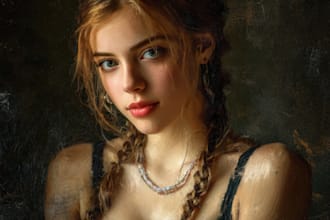 realistic digital portrait art in oil painting style
