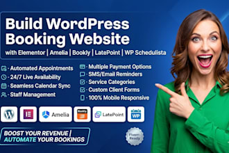 build wordpress booking website elementor amelia bookly latepoint wp schedulista
