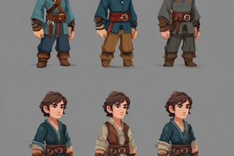 draw 2d game character design and animation