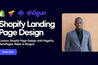 build custom shopify landing page or product store on gem pages, pagefly, replo