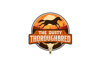 design running horse desert logo