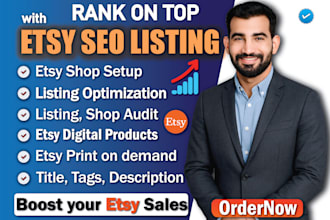 optimize etsy seo listing to rank and boost etsy sale, etsy shop setup