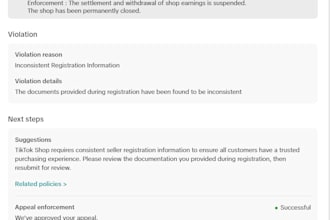 reinstate your suspended or banned tiktok shop account
