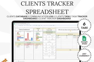 design CRM dashboard and business tracker in google or excel sheets