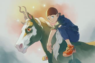 produce a poster illustration in anime watercolor flat style