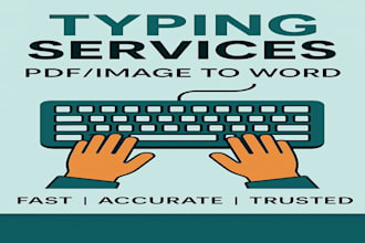 do fast english typing job, retype pages, pdf to word