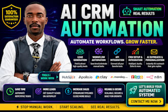 setup clay com automation, hubspot crm apollo io monday zoho n8n api ai dubsado