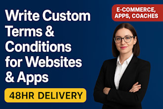 write custom terms and conditions for websites, apps