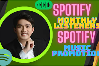 promote your spotify monthly listeners and followers, spotify music promotion