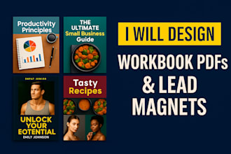 design pdf, ebooks, lead magnets, workbooks, and cookbooks
