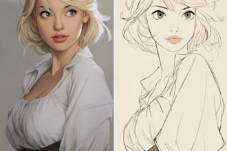 draw your portrait in anime fantasy movie style