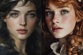 paint a realistic or fantasy portrait