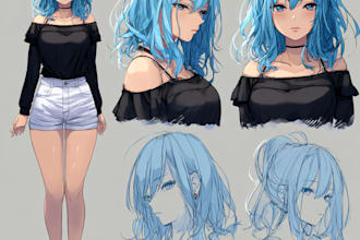 draw character reference sheet design of your oc, avatar