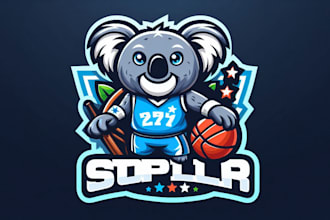design koala sports mascot logo with express delivery