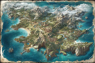 fantasy map illustration vector event map design tourist map