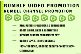 be your rumble promotion rumble seo and safe rumble channel video promotion
