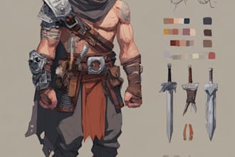 draw 2d game art military character design