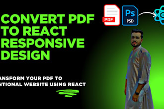 convert  PDF design into responsive react webpage