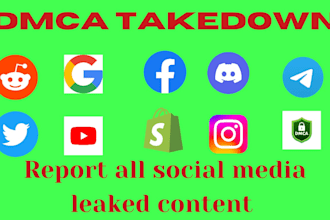 send dmca takedown notice to remove fb,yt, instagram