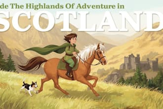 make vintage retro travel poster, vector art deco, landscape illustration